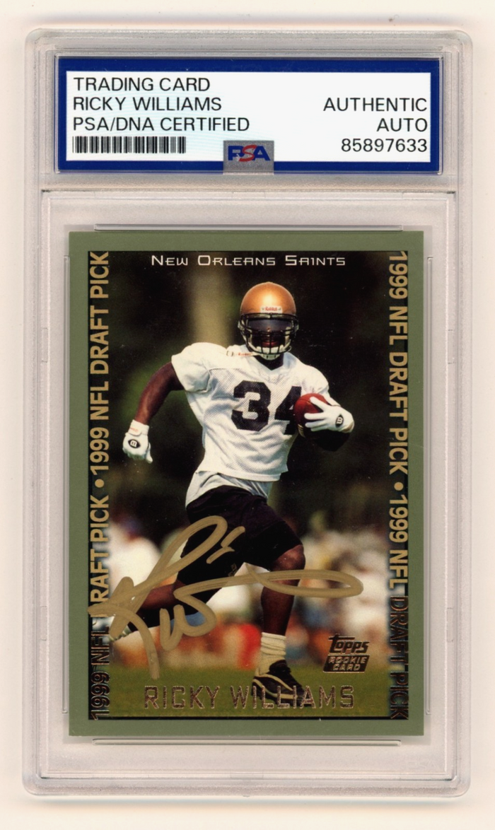 Ricky Williams 1999 Topps #329 Signed Auto Rookie RC PSA/DNA Authenticated Saints-Powers Sports Memorabilia