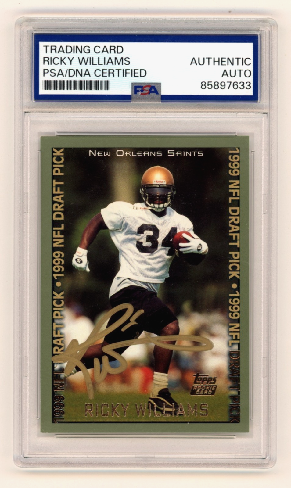 Ricky Williams 1999 Topps #329 Signed Auto Rookie RC PSA/DNA Authenticated Saints-Powers Sports Memorabilia
