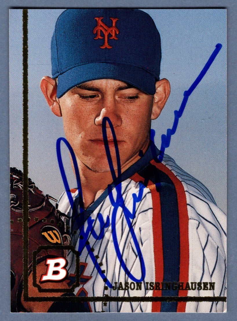 Jason Isringhausen Signed 1994 Bowman #326 Rookie RC LSCM Authenticated Mets-Powers Sports Memorabilia
