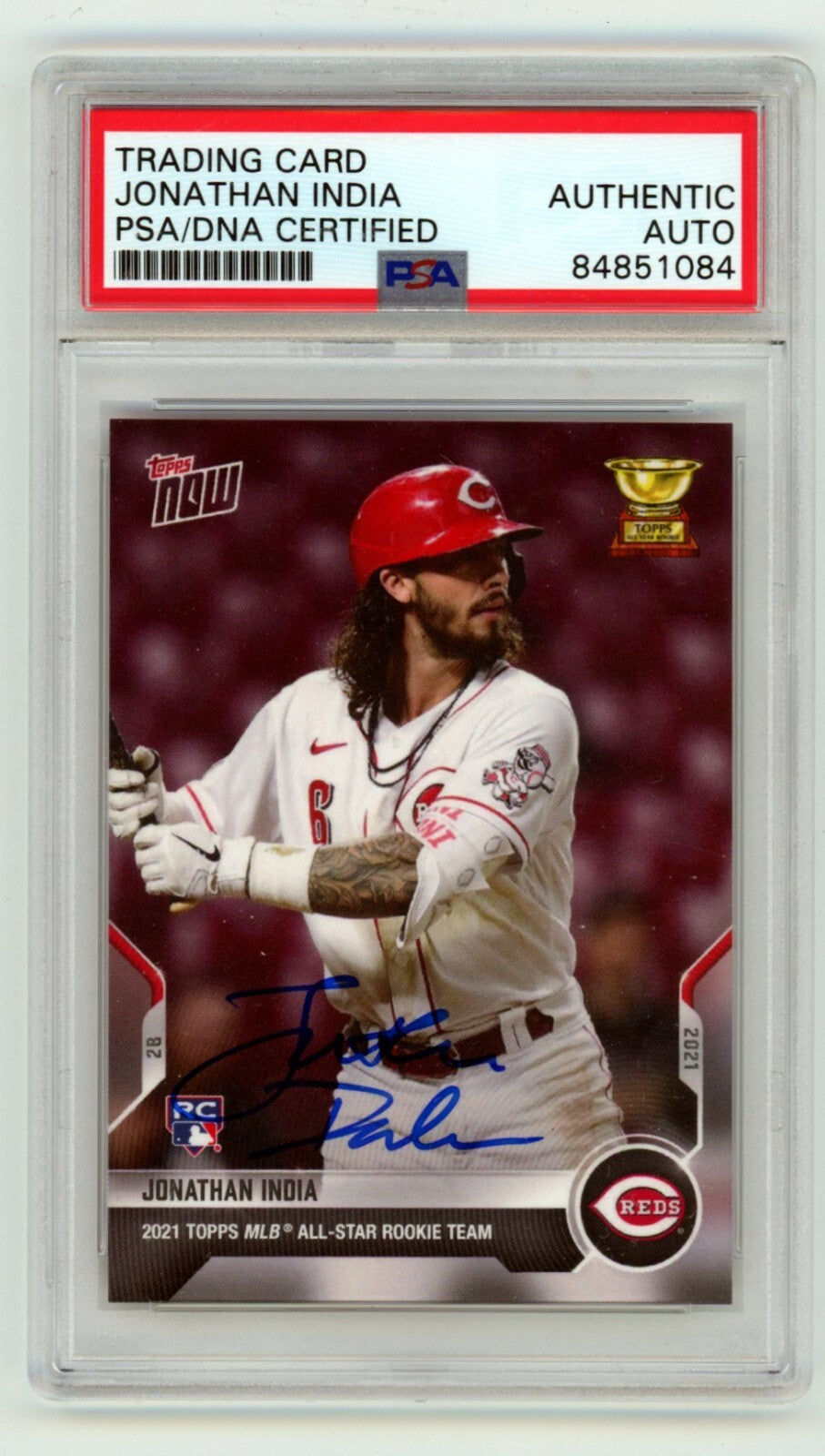 Jonathan India 2021 Topps Now #RC-3 Rookie RC Signed PSA/DNA Authenticated Royals-Powers Sports Memorabilia