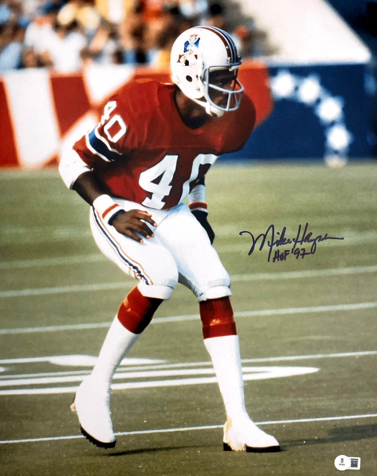 Mike Haynes Signed NE Patriots 16x20 Photo w/ HOF 97 Beckett Witness BAS COA-Powers Sports Memorabilia