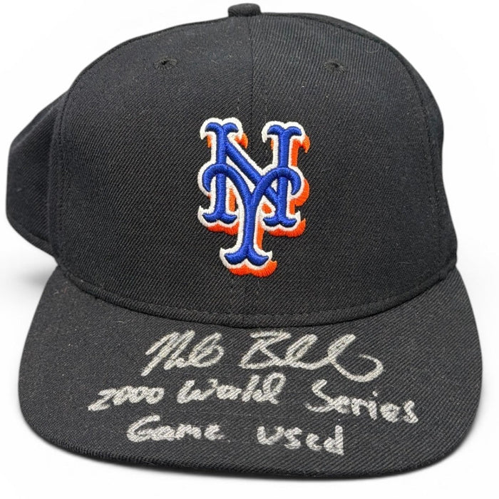 Mike Bordick Signed Game Used 2000 World Series New York Mets Hat JSA Witness Authenticated-Powers Sports Memorabilia