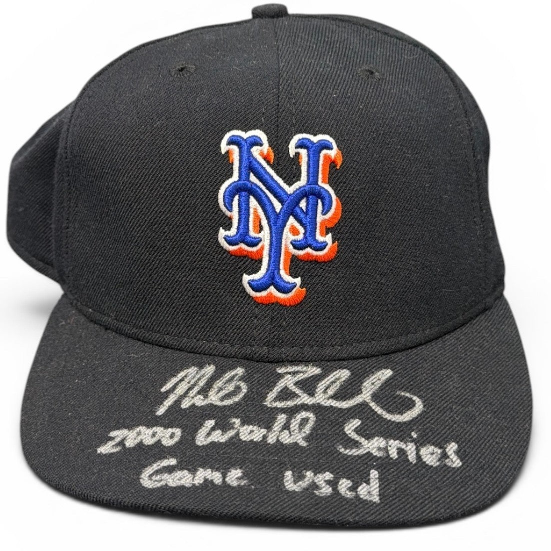 Mike Bordick Signed Game Used 2000 World Series New York Mets Hat JSA Witness Authenticated-Powers Sports Memorabilia