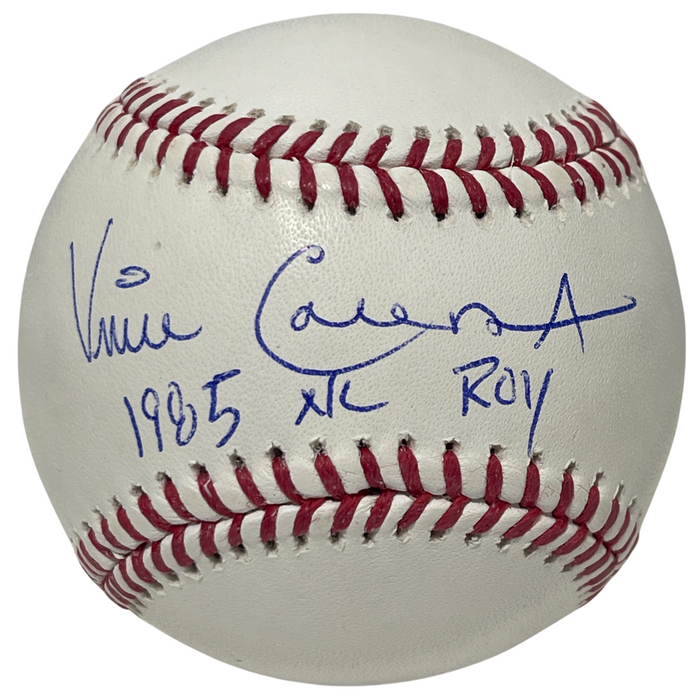 Vince Coleman Signed ROMLB Baseball w/ 1985 NL ROY Beckett Witness Authenticated-Powers Sports Memorabilia