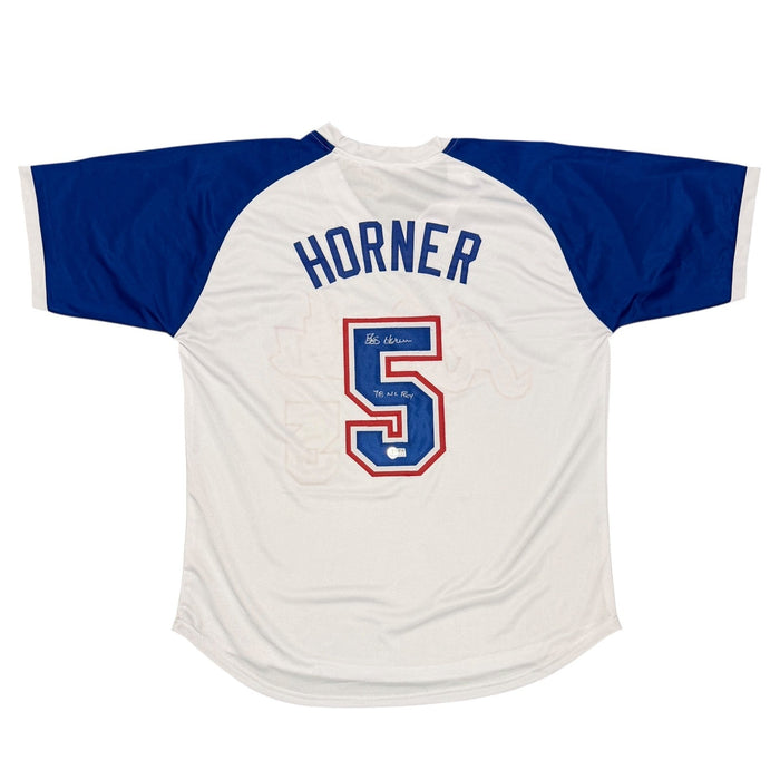 Bob Horner Signed Custom Jersey w/ 78 NL ROY Beckett Witness Authenticated - White Jersey-Powers Sports Memorabilia