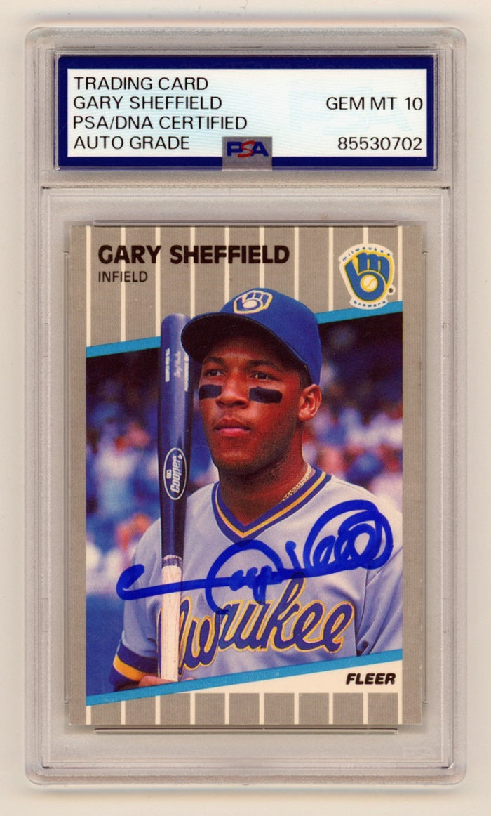 Gary Sheffield 1989 Fleer #196 Signed Rookie RC PSA 10 Auto Milwaukee Brewers-Powers Sports Memorabilia