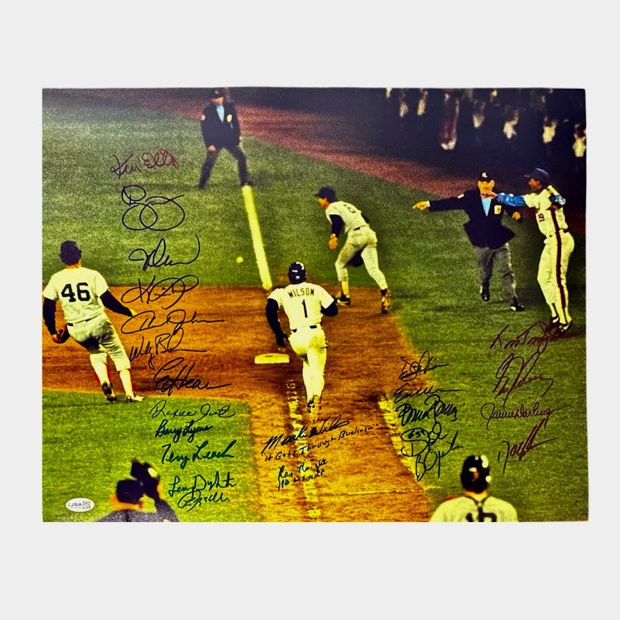 New York Mets 1986 World Series 23 Auto Team Signed 16x20 Photo w/ Insc. JSA Authenticated - Buckner #2-Powers Sports Memorabilia