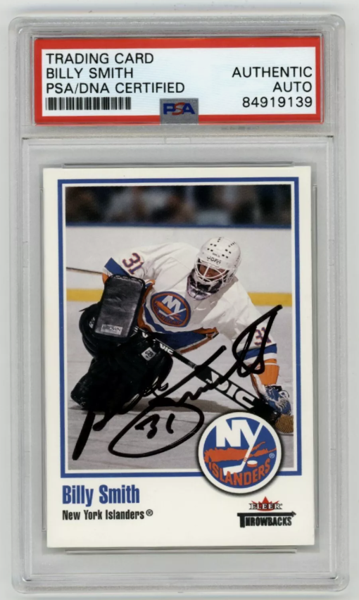 Billy Smith 2002-03 Fleer Throwbacks #54 Signed PSA/DNA Authenticated Islanders HOF-Powers Sports Memorabilia