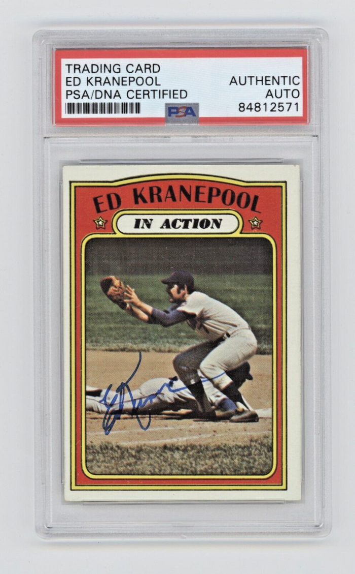 Ed Kranepool 1972 Topps Baseball In Action #182 Signed PSA/DNA Authenticated Mets-Powers Sports Memorabilia