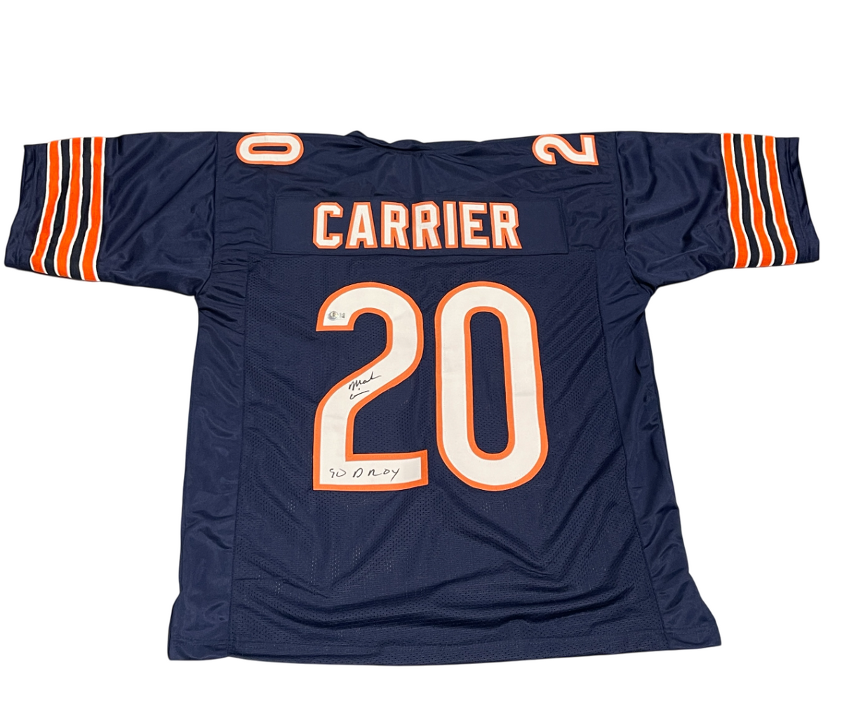 Mark Carrier Signed Bears Custom Jersey w/ 90 DROY Beckett Witness BAS COA-Powers Sports Memorabilia