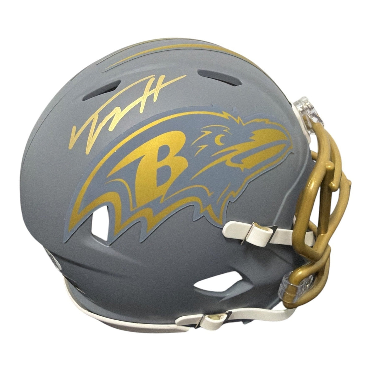 Trey Hendrickson Signed Baltimore Ravens Slate Mini Helmet JSA Witness COA-Powers Sports Memorabilia