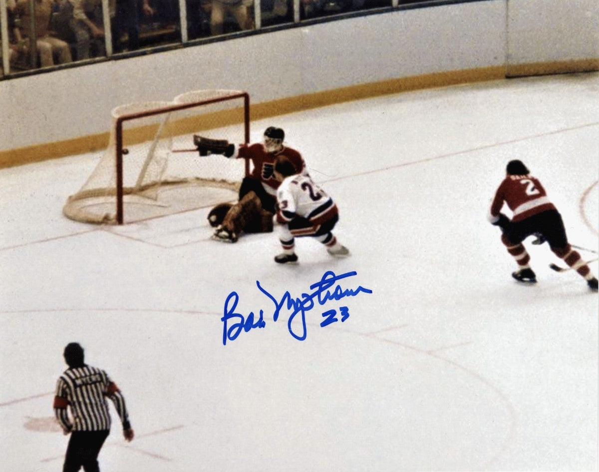 Bobby Nystrom Signed Autographed 1980 Cup Goal Islanders 8x10 Photo LSCM COA #5-Powers Sports Memorabilia