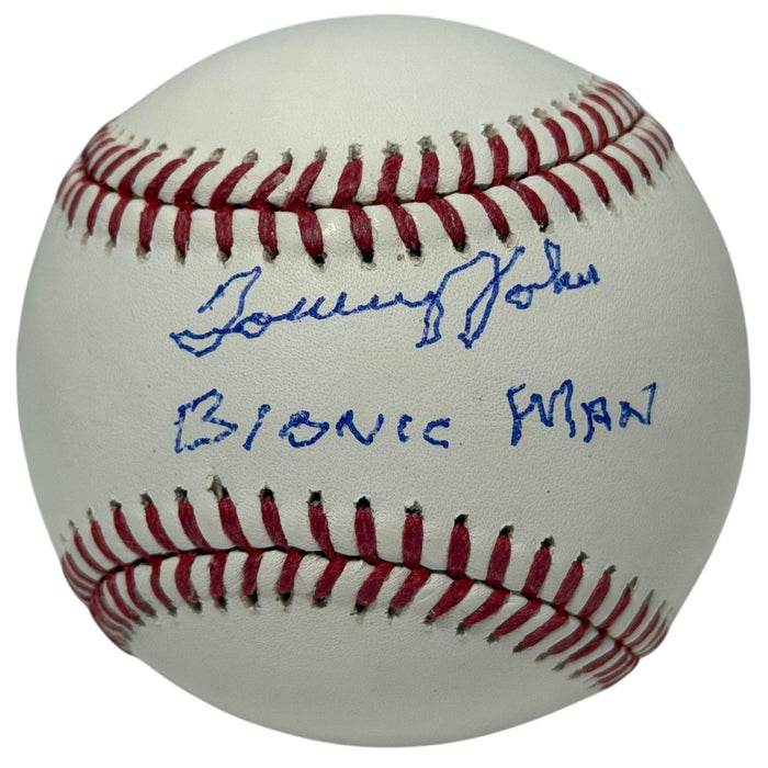 Tommy John Signed ROMLB Baseball w/ Bionic Man JSA Witness Authenticated-Powers Sports Memorabilia