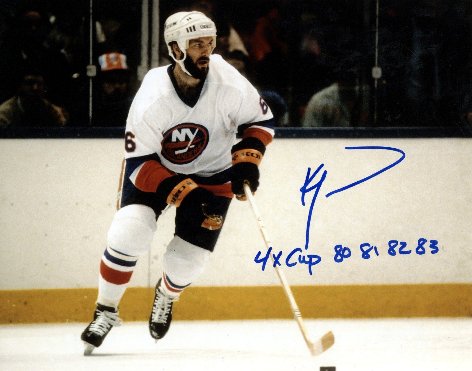 Ken Morrow Signed New York Islanders 8x10 Photo w/ 4x Cup 80 81 82 83 LSCM Authenticated-Powers Sports Memorabilia