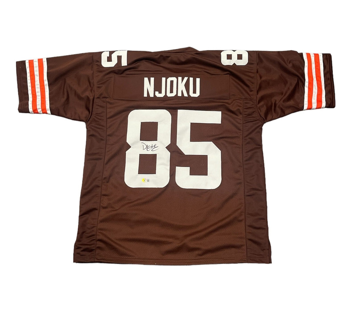 David Njoku Signed Cleveland Browns Custom Jersey Beckett Witness BAS COA-Powers Sports Memorabilia