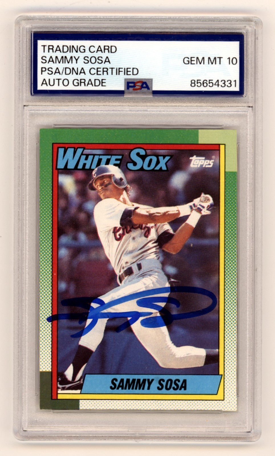 Sammy Sosa 1990 Topps 692 Signed Rookie RC PSA 10 Auto Chicago White Sox-Powers Sports Memorabilia
