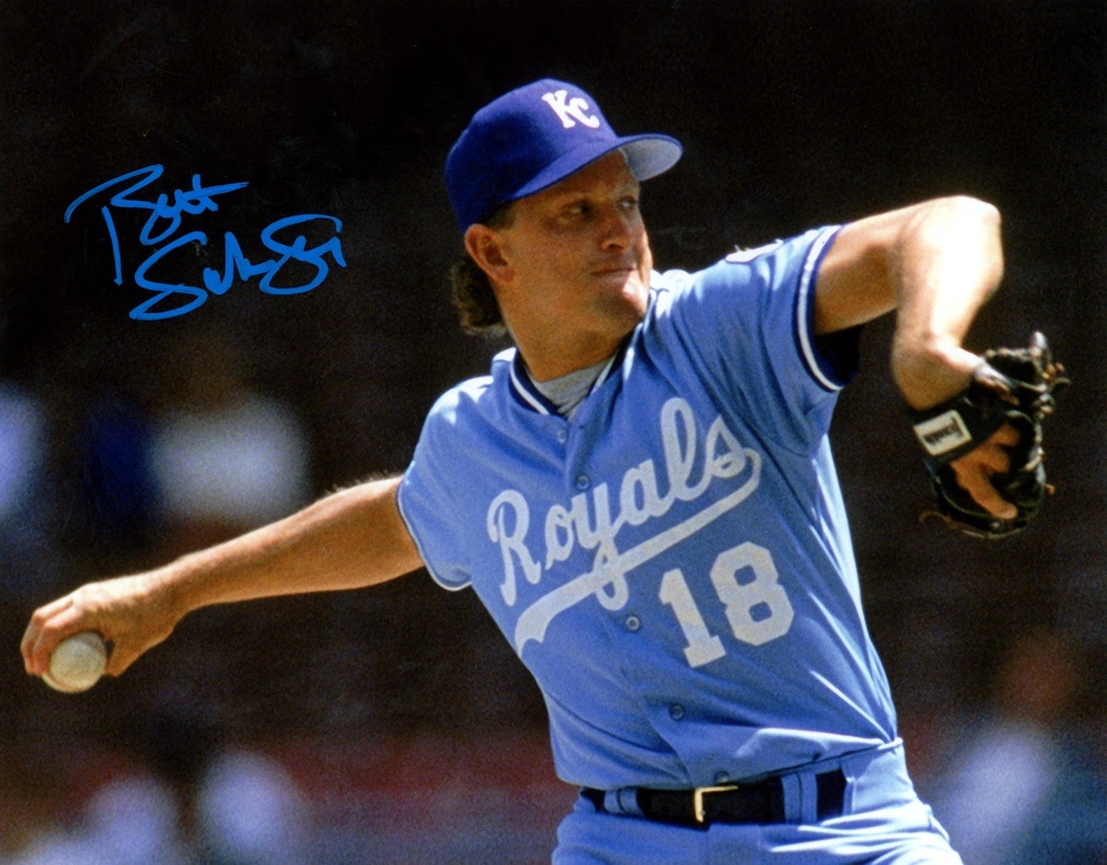 Bret Saberhagen Signed Kansas City Royals 8x10 Photo LSCM Authenticated #1-Powers Sports Memorabilia