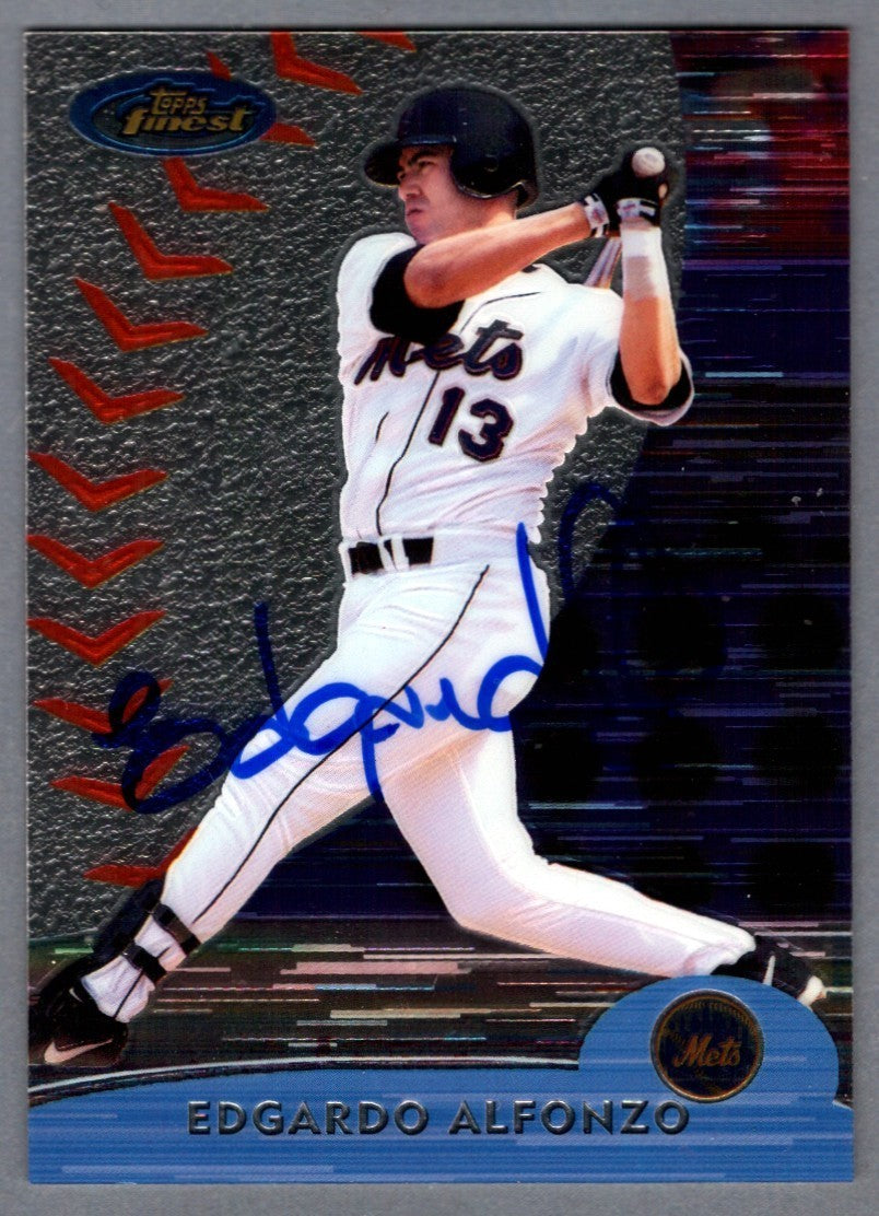 Edgardo Alfonzo Signed 2000 Topps Finest #58 LSCM Authenticated New York Mets-Powers Sports Memorabilia