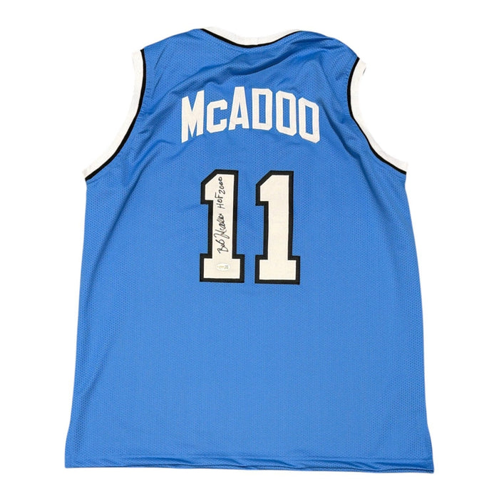 Bob McAdoo Signed Custom Jersey w/ HOF 2000 JSA Witness Authenticated - Light Blue Jersey-Powers Sports Memorabilia