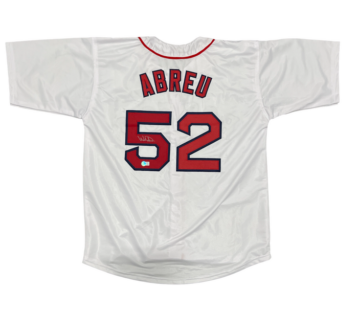 Wilyer Abreu Signed Boston Red Sox Custom White Jersey Beckett Witness BAS COA-Powers Sports Memorabilia