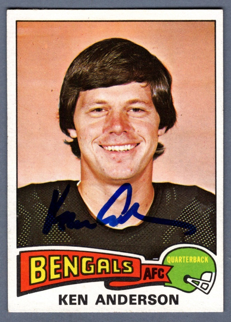 Ken Anderson Signed 1975 Topps #160 LSCM Authenticated Cincinnati Bengals-Powers Sports Memorabilia