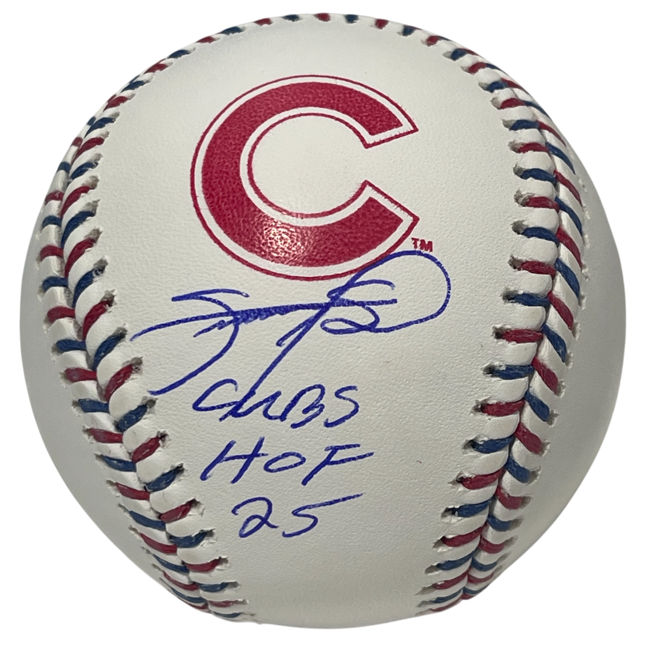 Sammy Sosa Signed Cubs Logo ROMLB Baseball w/ Cubs HOF 25 Beckett Witness Authenticated-Powers Sports Memorabilia