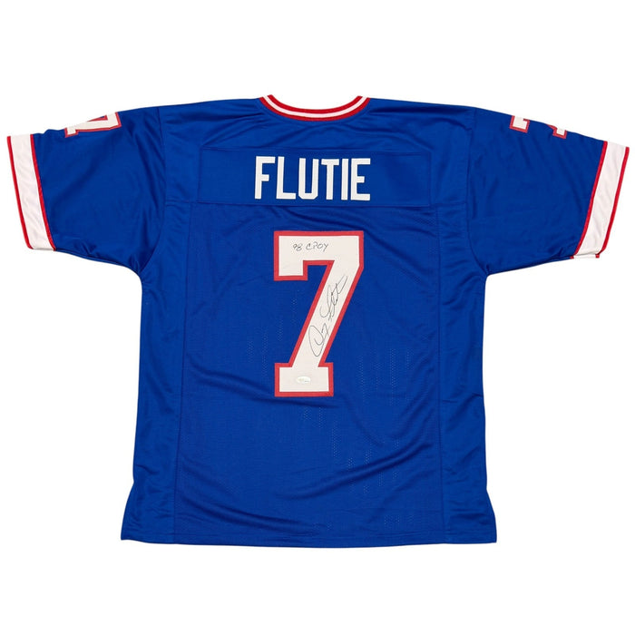 Doug Flutie Signed Custom Jersey w/ 98 CPOY JSA Witness Authenticated-Powers Sports Memorabilia