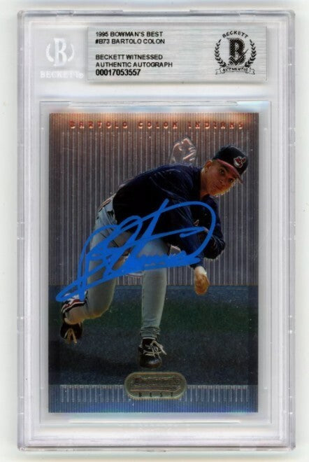 Bartolo Colon 1995 Bowman Best 73 Rookie RC Signed Beckett Witness BAS BGS Auto-Powers Sports Memorabilia