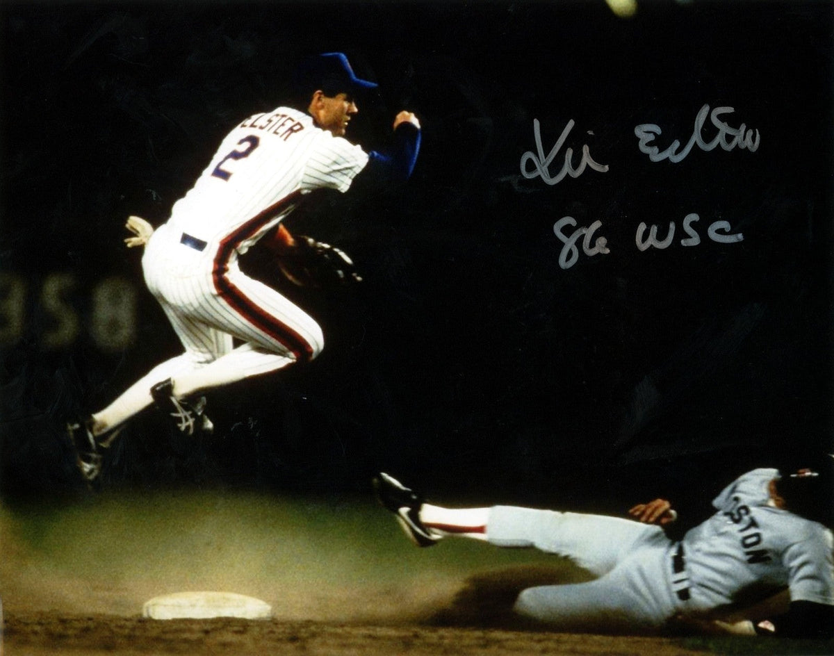 Kevin Elster Signed New York Mets 8x10 Photo w/ 86 WSC LSCM Authenticated #3-Powers Sports Memorabilia