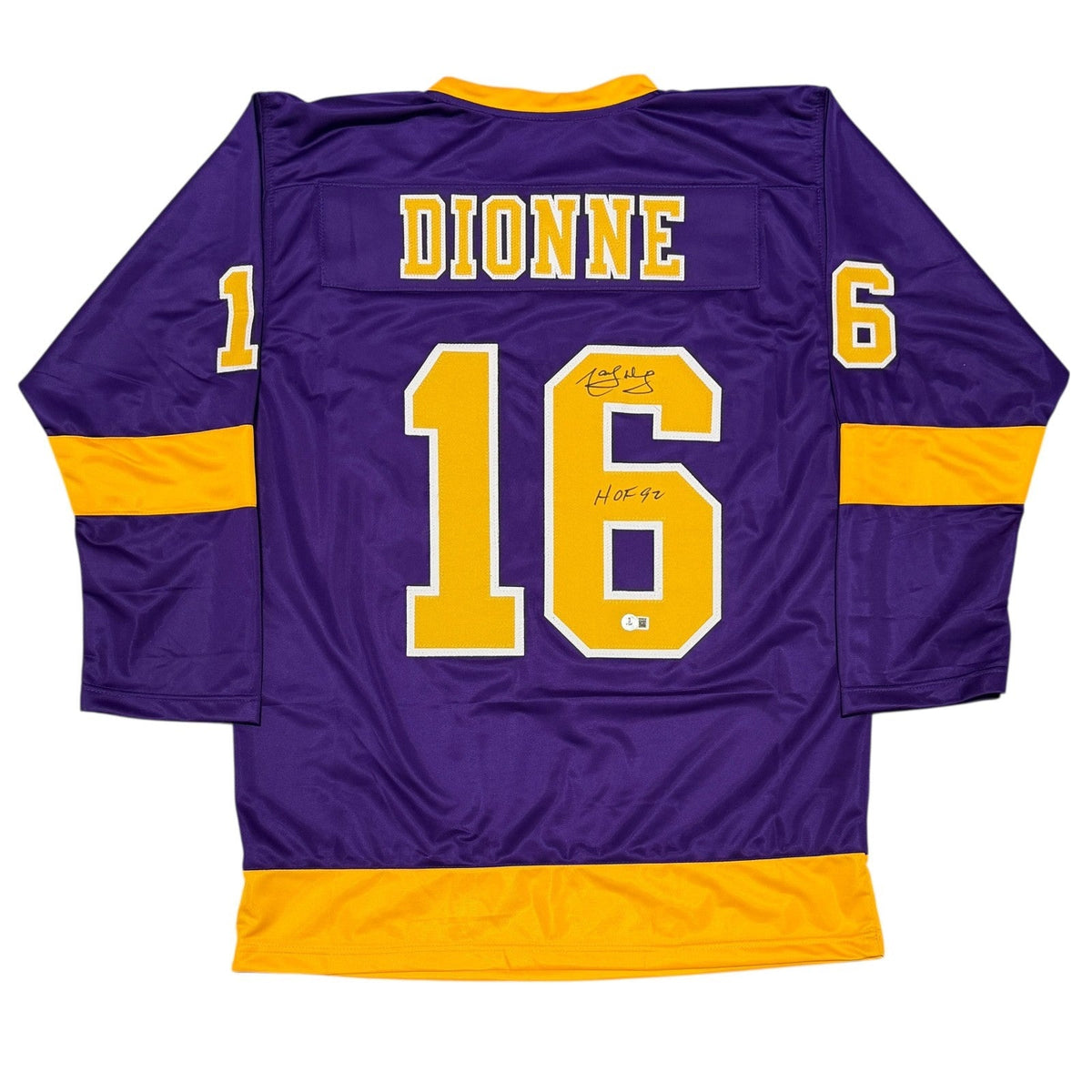 Marcel Dionne Signed Kings Custom Jersey w/ HOF 92 Beckett Witness BAS COA-Powers Sports Memorabilia