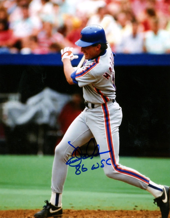 Dave Magadan Signed New York Mets 8x10 Photo w/ 86 WSC LSCM Authenticated-Powers Sports Memorabilia