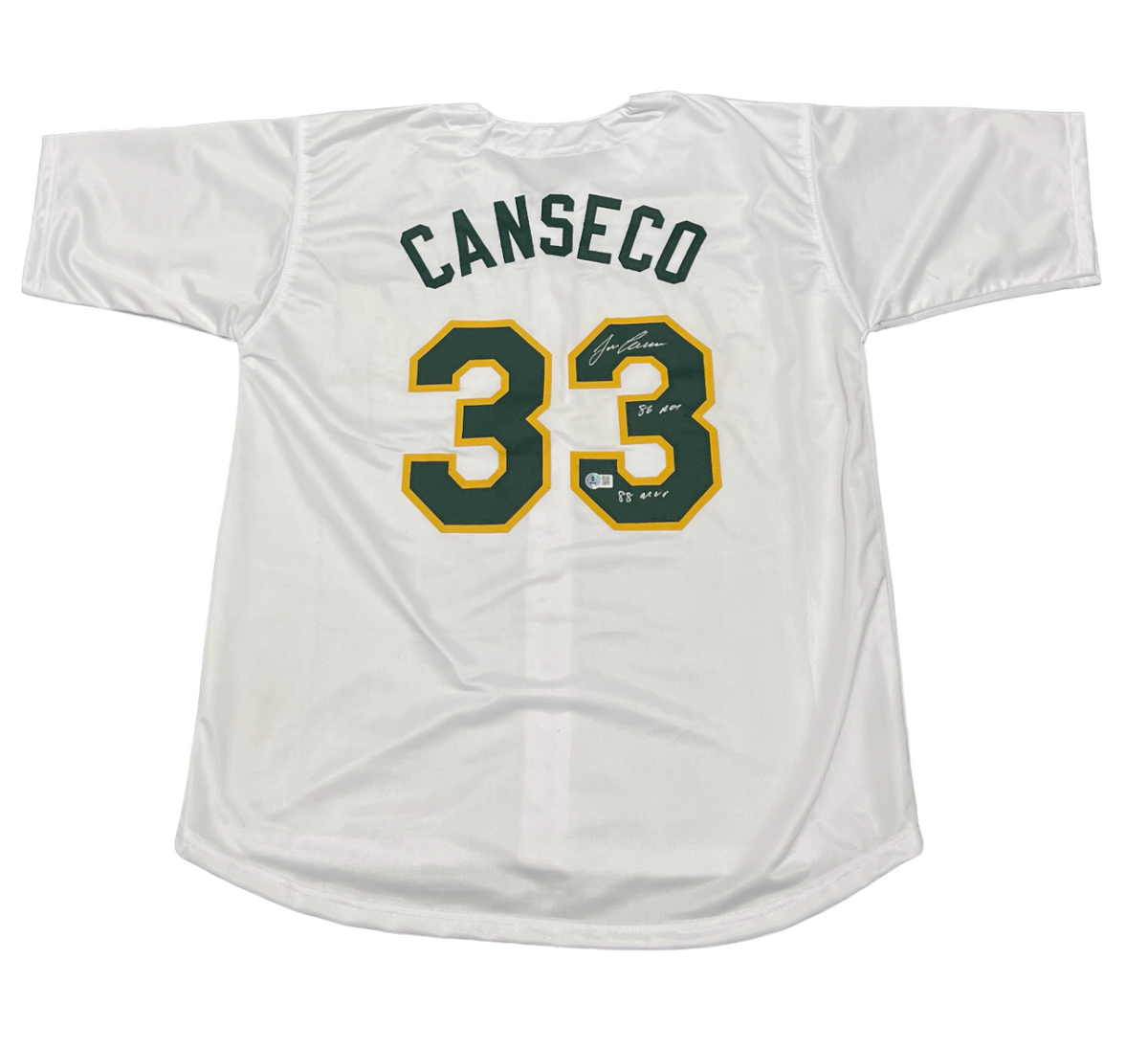 Jose Canseco Signed Oakland Athletics Custom Jersey w/ 2 Insc Beckett W BAS COA-Powers Sports Memorabilia