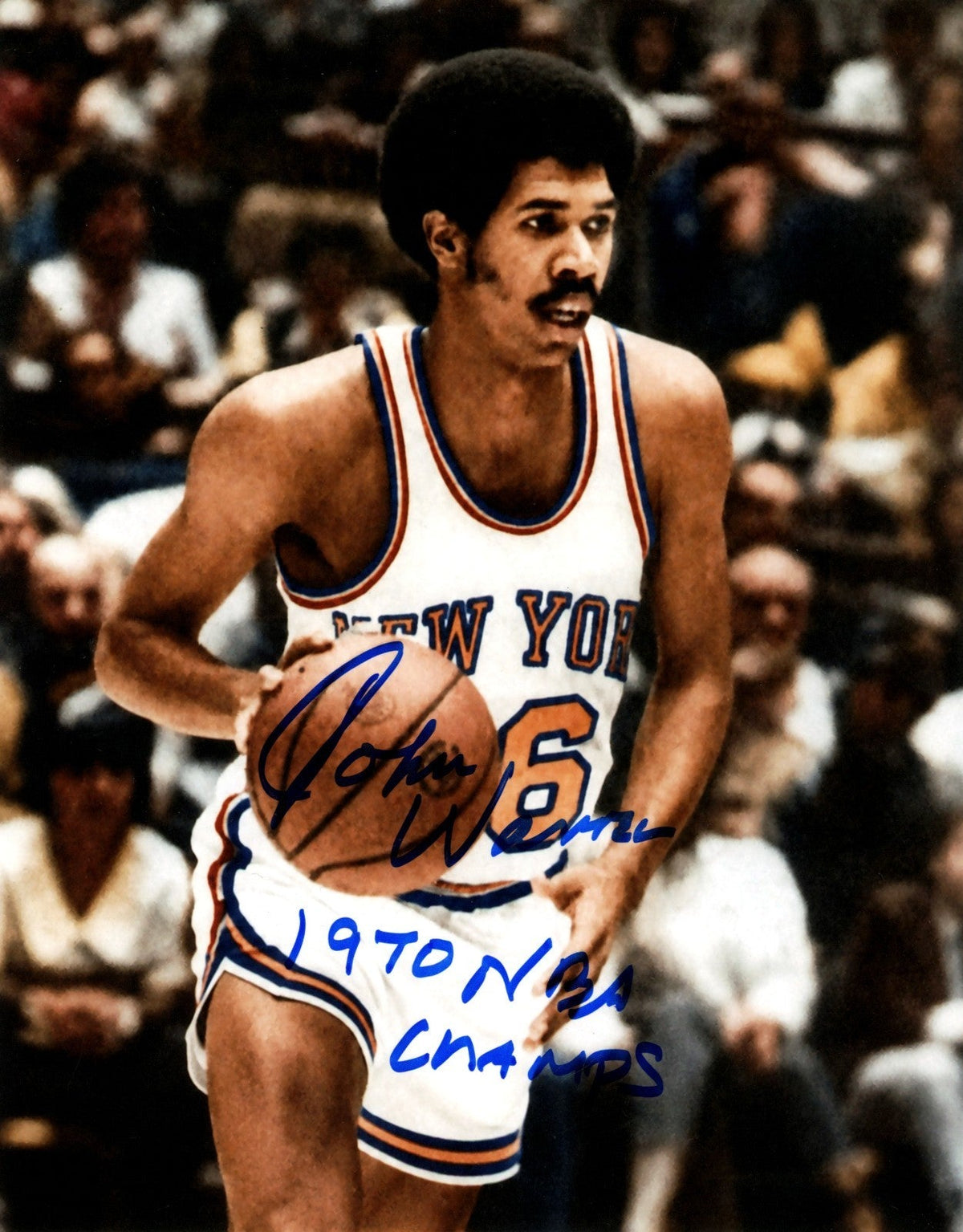 John Warren Signed New York Knicks 8x10 Photo w/ 1970 NBA Champs Insc LSCM COA-Powers Sports Memorabilia