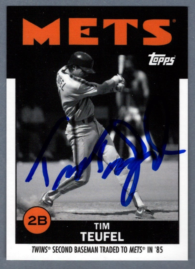 Tim Teufel Signed 2021 Topps Once Upon a Time in Queens #27 B/W LSCM Authenticated-Powers Sports Memorabilia