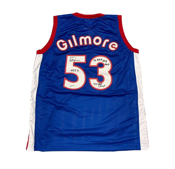 Artis Gilmore Signed Custom Jersey w/ 3 Ins Beckett Witness Authenticated-Powers Sports Memorabilia