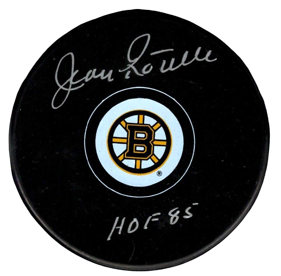 Jean Ratelle Signed Boston Bruins Puck w/ HOF 85 Beckett Witness Authenticated-Powers Sports Memorabilia