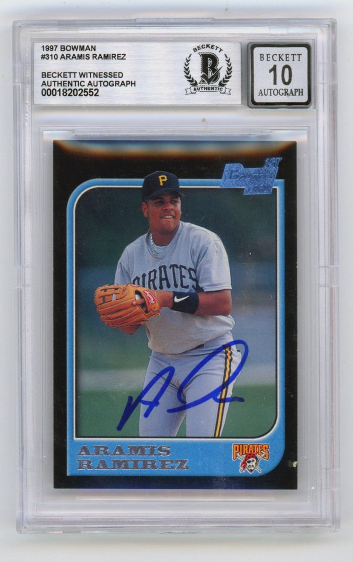 Aramis Ramirez 1997 Bowman #310 Signed 1st Rookie RC Beckett BGS 10 Auto Pirates-Powers Sports Memorabilia