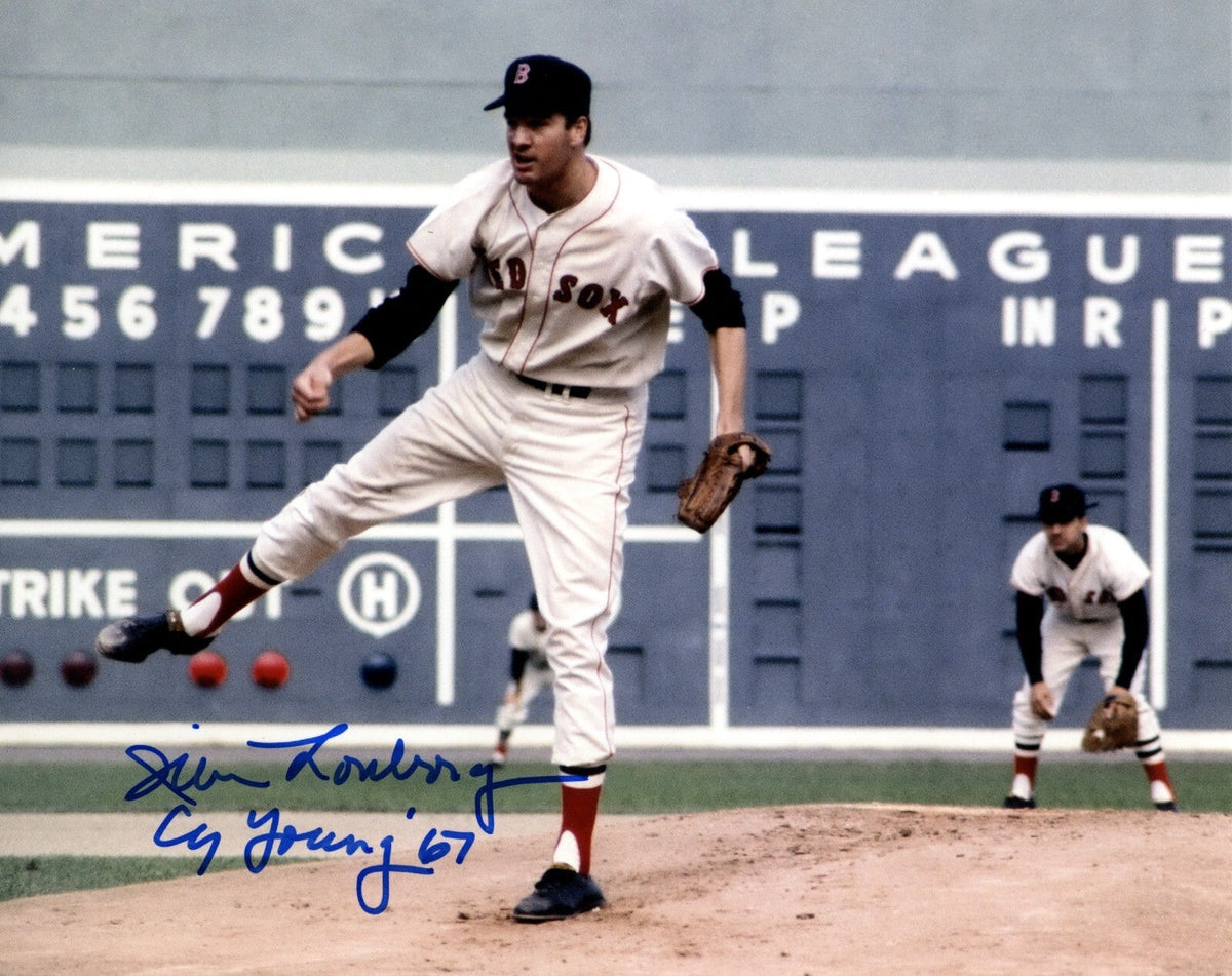 Jim Lonborg Signed Boston Red Sox 8x10 Photo w/ CY Young 67 LSCM Authenticated-Powers Sports Memorabilia