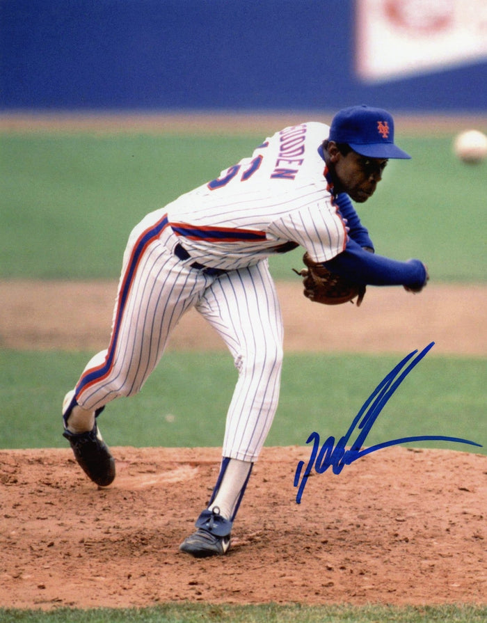 Dwight Doc Gooden Signed New York Mets 8x10 LSCM Authenticated #4-Powers Sports Memorabilia