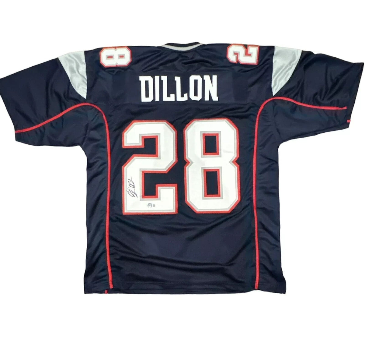 Corey Dillon Signed New England Patriots Custom Jersey Beckett Witness BAS COA-Powers Sports Memorabilia