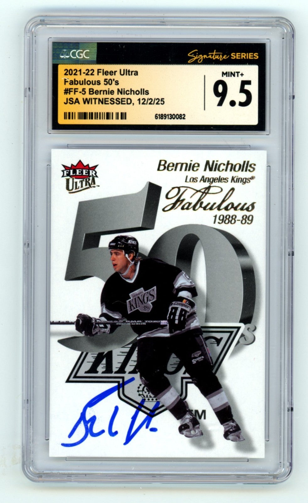 Bernie Nicholls 2021-22 Fleer Ultra Fabulous 50's Signed JSA CGC 9.5 LA Kings-Powers Sports Memorabilia