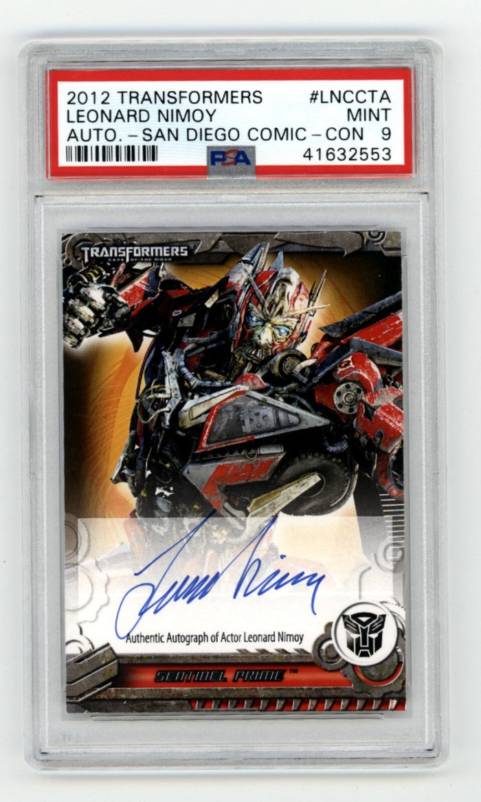 Leonard Nimoy 2012 Transformers San Diego Comic Con Blue Ink SP Auto 33/45 PSA 9-Powers Sports Memorabilia