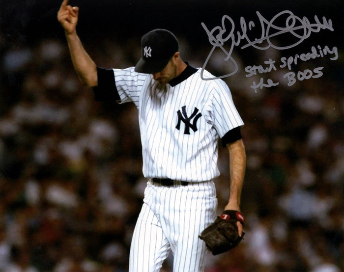 Jack McDowell Signed NY Yankees 8x10 Photo w/ Start Spreading the Boos LSCM Authenticated-Powers Sports Memorabilia