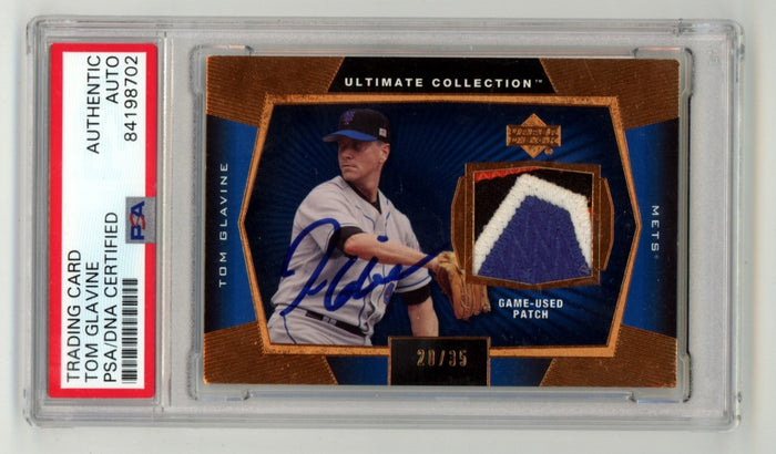 Tom Glavine 2003 Upper Deck Ultimate Collection Signed GU Patch #/35 PSA Auto-Powers Sports Memorabilia