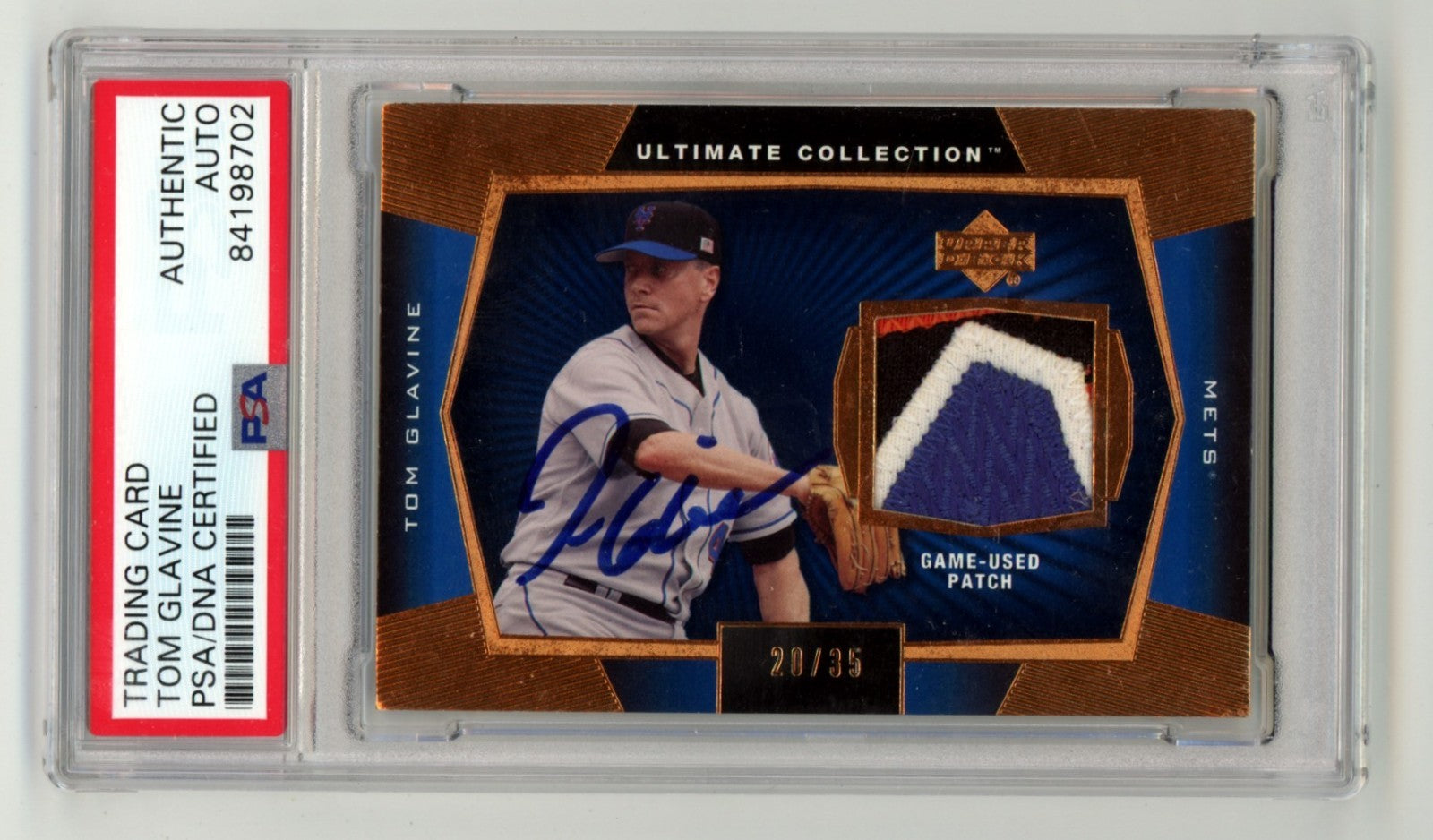 Tom Glavine 2003 Upper Deck Ultimate Collection Signed GU Patch #/35 PSA Auto-Powers Sports Memorabilia