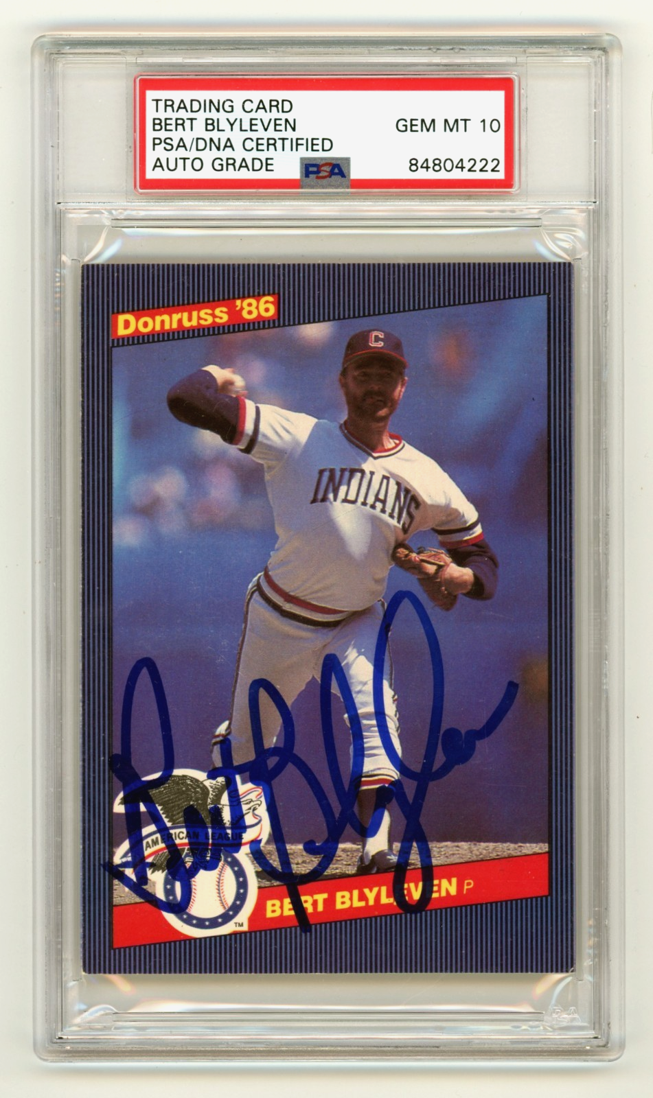 Bert Blyleven 1986 Donruss Signed Jumbo All Star Game Card PSA 10 Auto Indians-Powers Sports Memorabilia