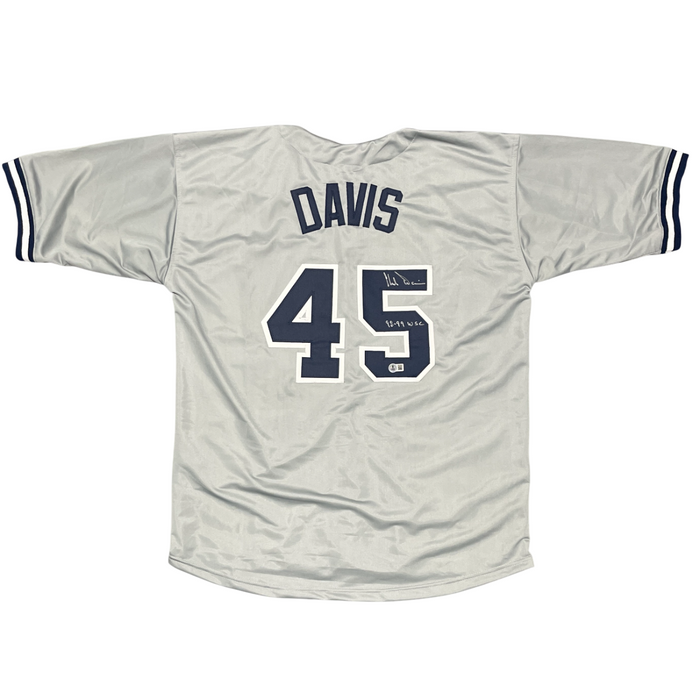 Chili Davis Signed Yankees Custom Jersey w/ 98 99 WSC Beckett Witness BAS COA-Powers Sports Memorabilia