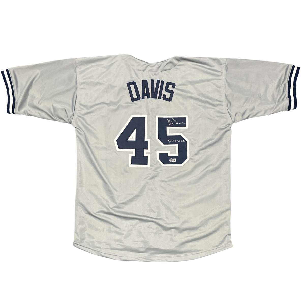 Chili Davis Signed Yankees Custom Jersey w/ 98 99 WSC Beckett Witness BAS COA-Powers Sports Memorabilia