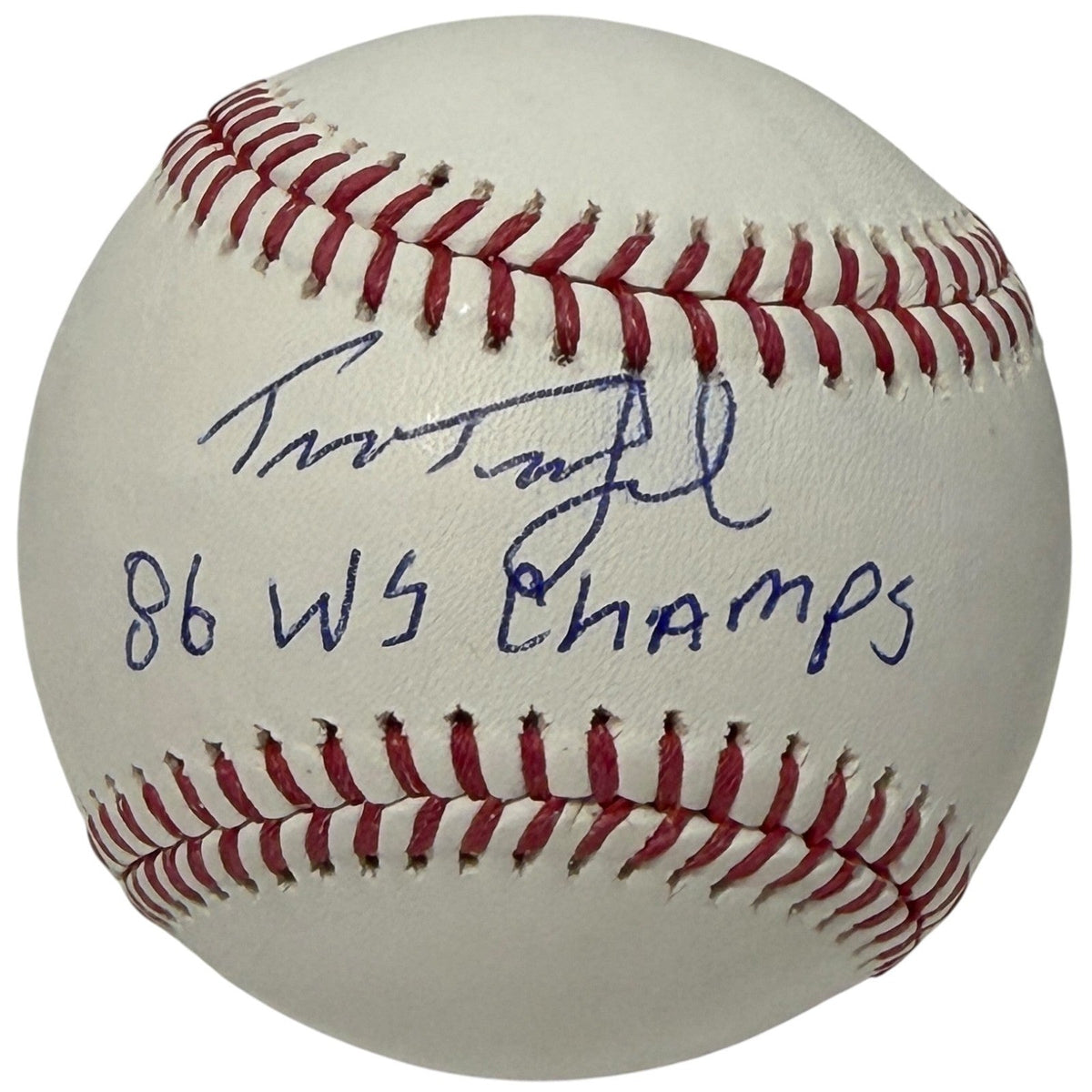 Tim Tuefel Signed ROMLB Baseball w/ 86 WS Champs Insc JSA Witness Authenticated-Powers Sports Memorabilia