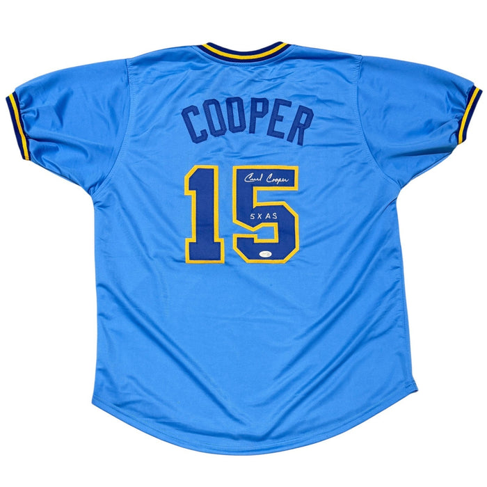 Cecil Cooper Signed Custom Jersey w/ 5x AS JSA Witness Authenticated-Powers Sports Memorabilia